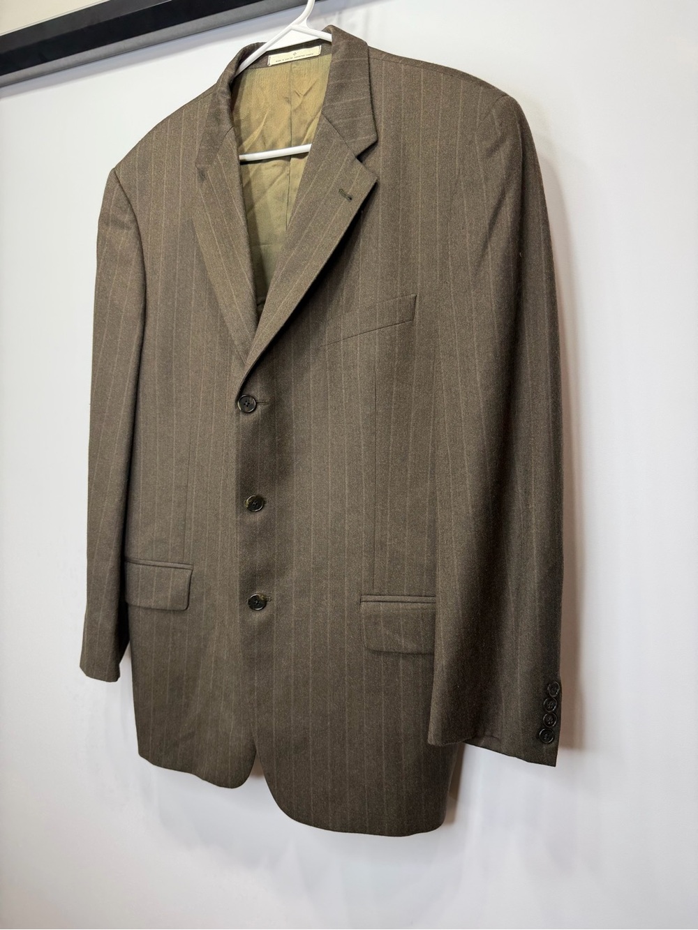 Joseph Abboud Nordstrom pinstripe wool blazer Size 42R Possible Women's XL - Picture 2 of 14
